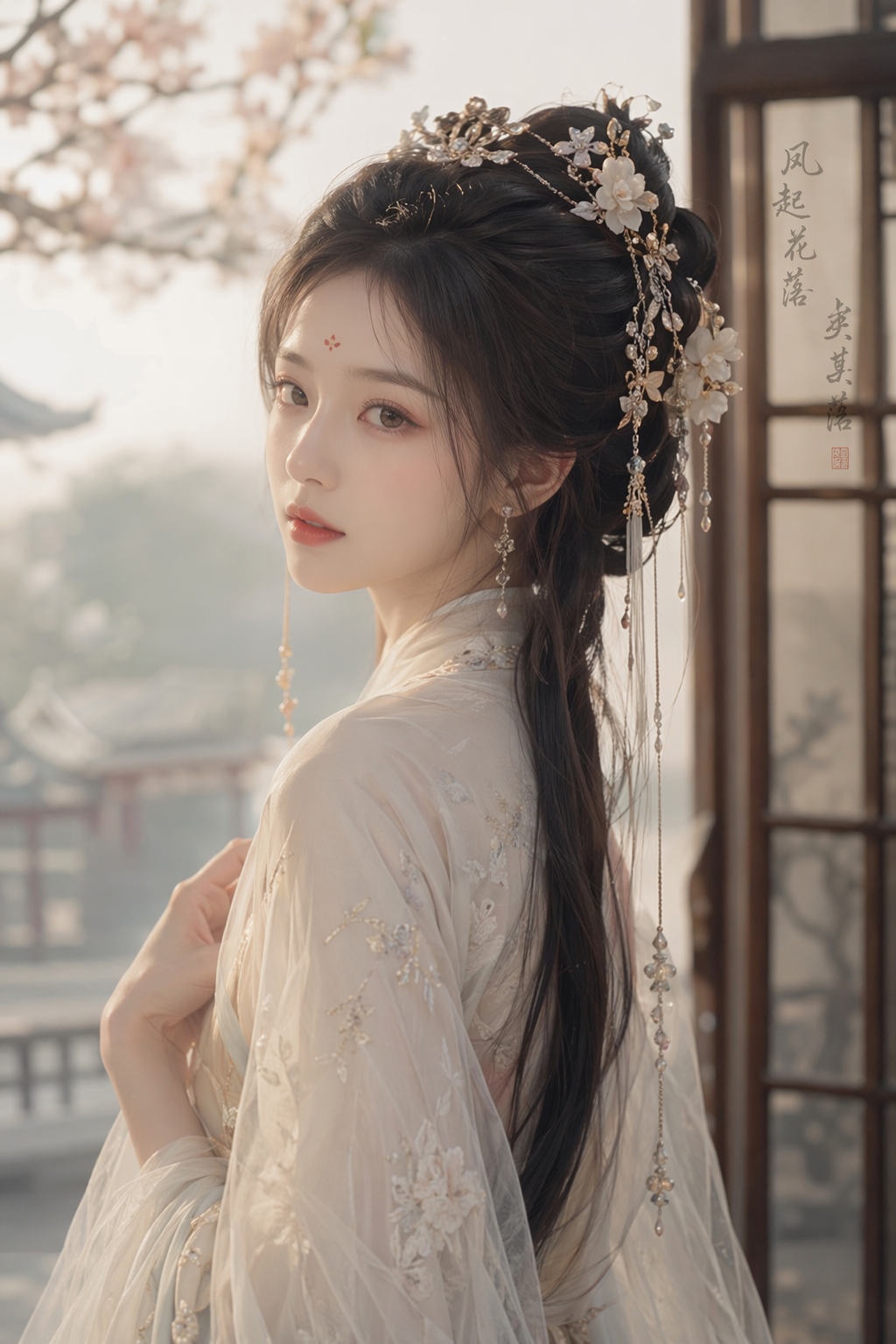 生成一张古风美女